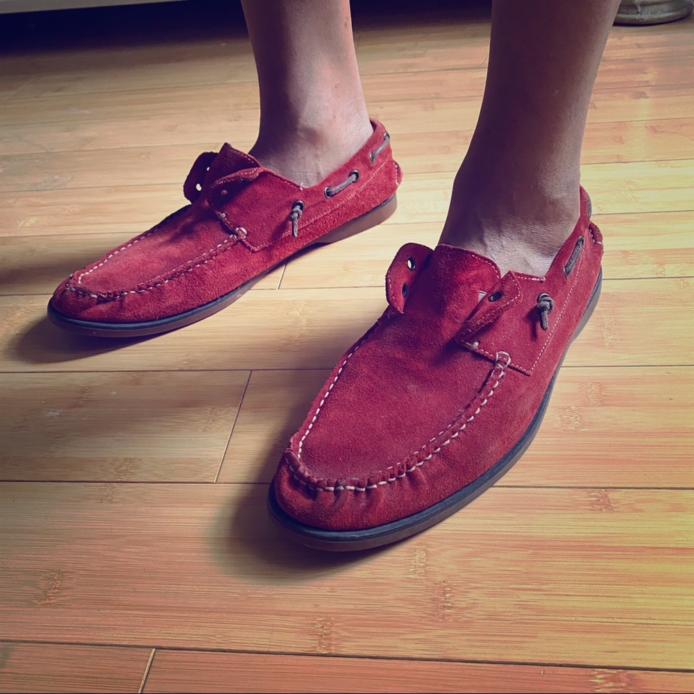 John Varvatos suede boat shoe